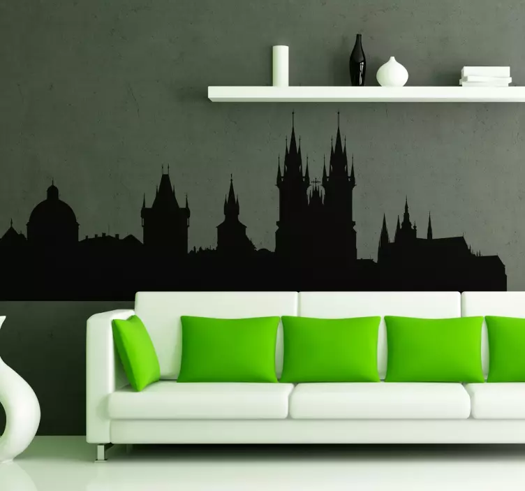 Skyline Prag Wandtattoo - TenStickers