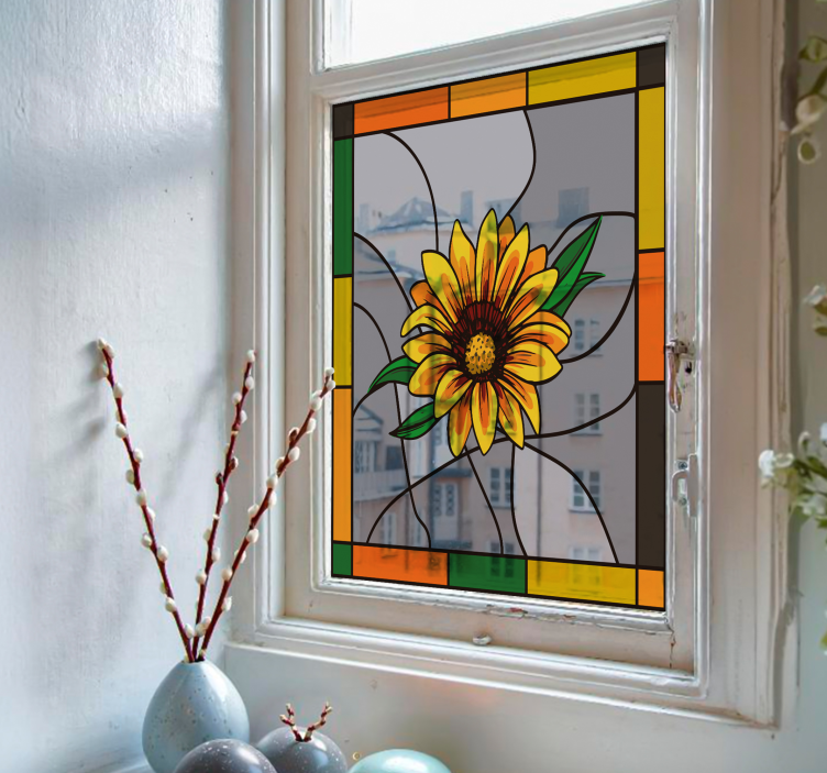 Sonnenblume Wandtattoo Fenster - TenStickers