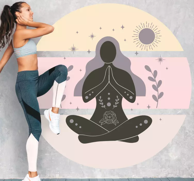 Sport sticker abstrakte meditationssilhouette - TenStickers