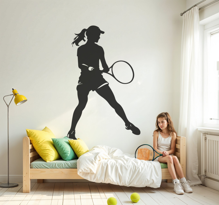 Sport Sticker tennis-silhouette einer frau - TenStickers