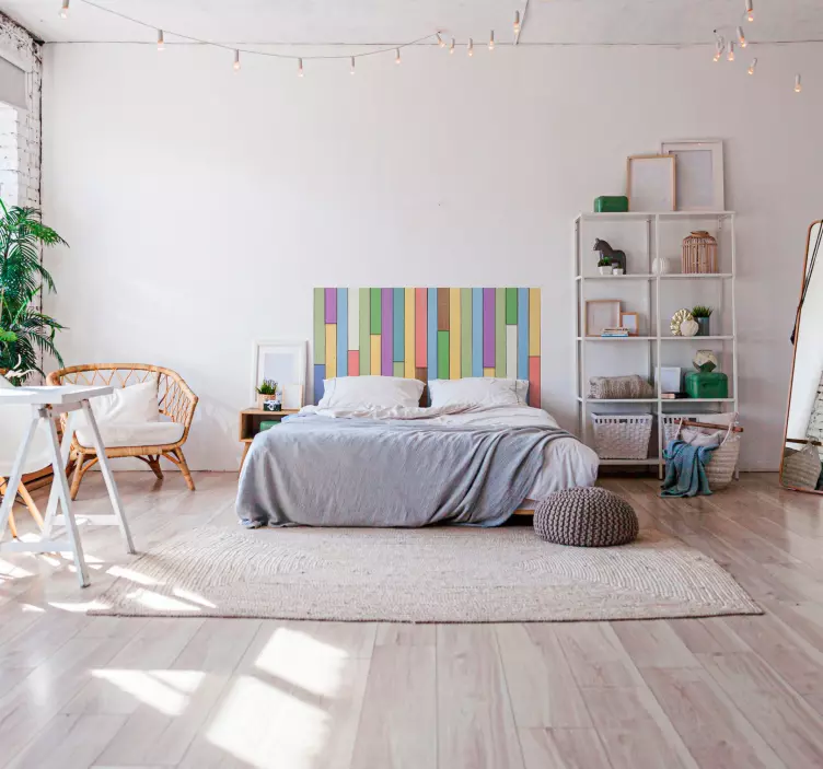 Wandtattoo Schlafzimmer Bunte bettkopfbretter - TenStickers