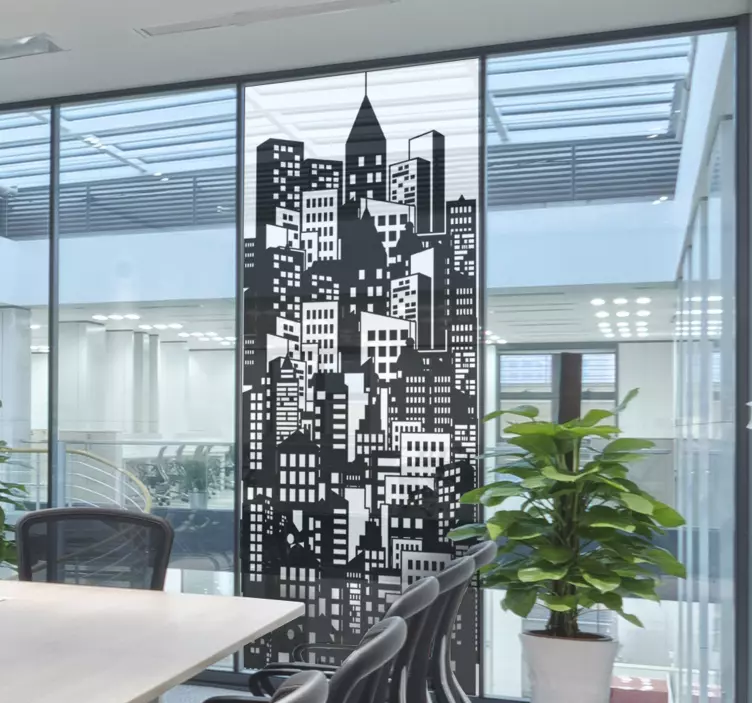 Stadt skyline fenster aufkleber - TenStickers