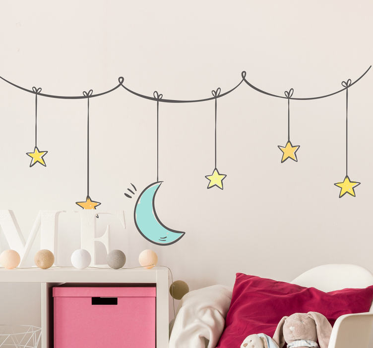 Wandtattoo Baby Sterne und Mond - TenStickers