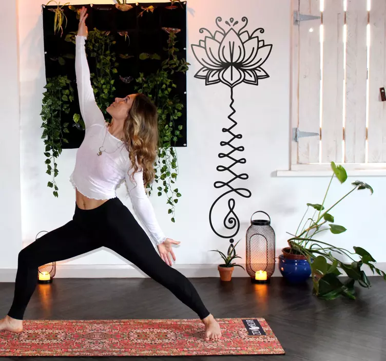 Wandtattoo floral Lotusblume unalome - TenStickers