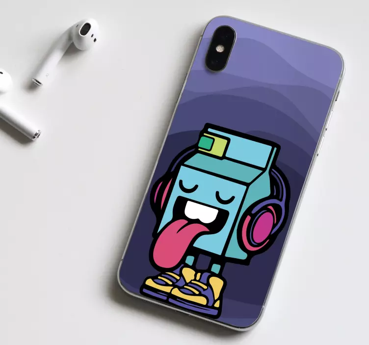 Sticker IPhone cartoon streckt die zunge heraus - TenStickers