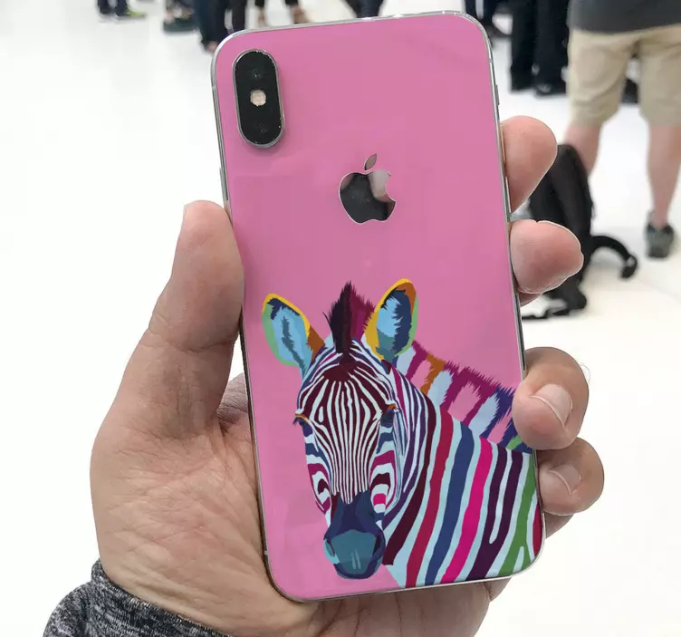 Sticker iphone zebra buntes display - TenStickers