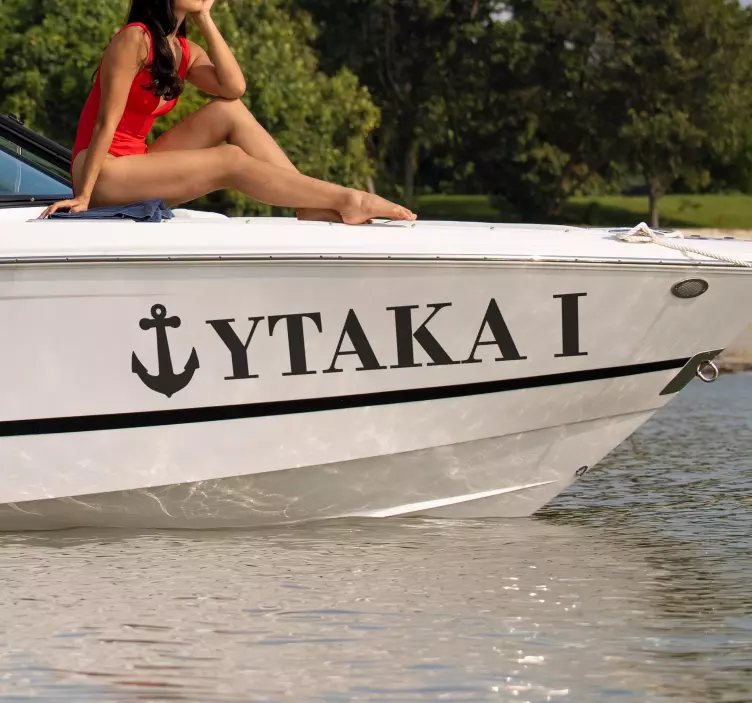 Aufkleber Marine name mit AnkerzeichnungName mit Ankerzeichnung a - TenStickers