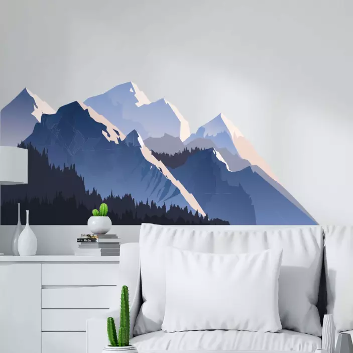 Wandtattoo Natur Realistischer wald und berg - TenStickers