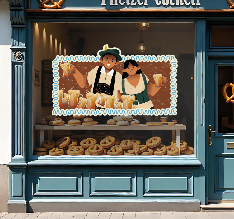 Sticker Oktoberfest kellnerin mit bier - TenStickers