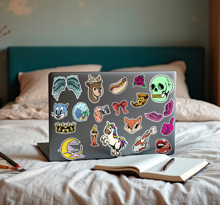 Laptop Sticker zufällige designs eingestellt - TenStickers