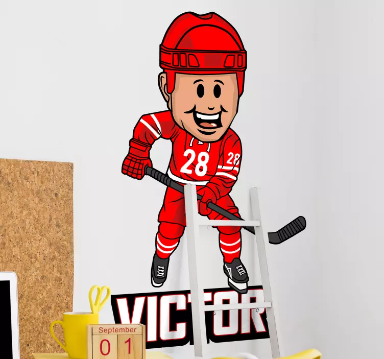 Sticker Sport hockeyspielerfigur - TenStickers