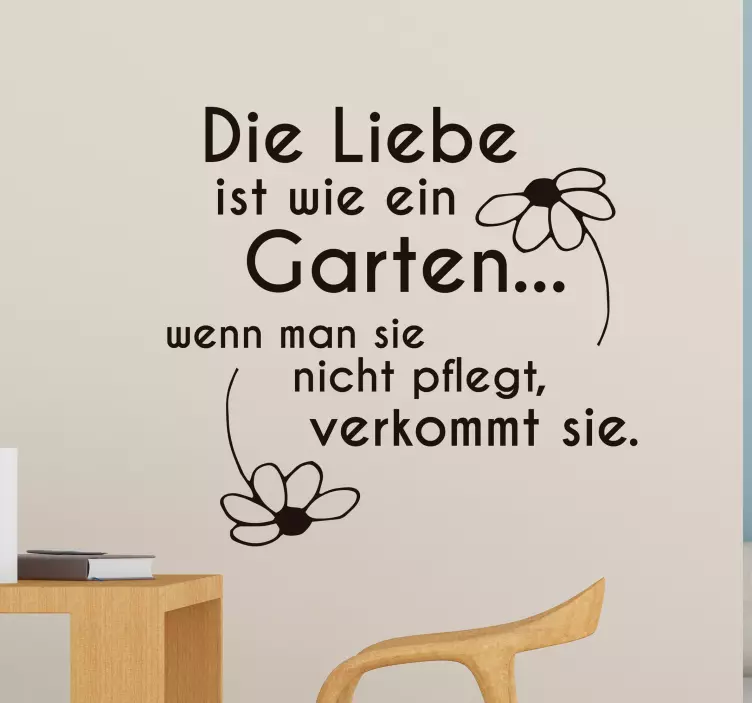 Sticker Valentinstag Liebe ist wie ein Garten - TenStickers