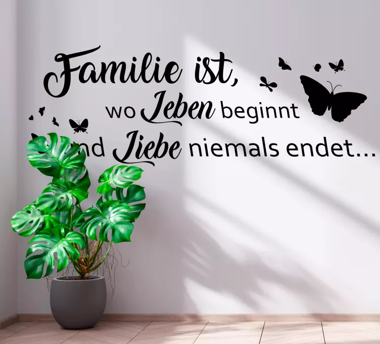 Wandtattoo Zitat Familie ist leben und liebe - TenStickers