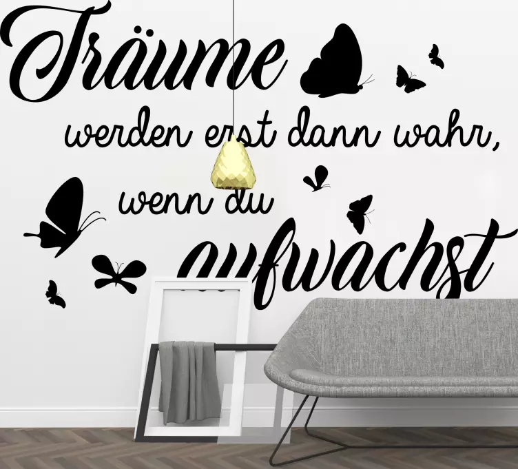 Wandtattoo Zitat Träume werden wirklichkeit - TenStickers