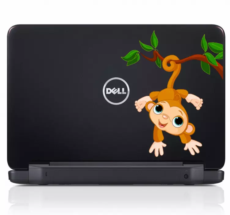 Süßer Laptop Aufkleber Affe - TenStickers