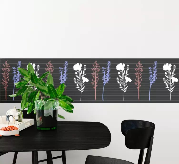 Bordüre selbstklebend Kräuter wildblumen vintage-stil - TenStickers