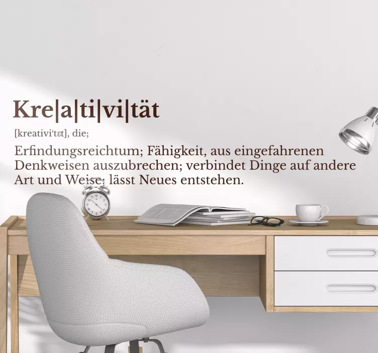 Text Aufkleber Definition Kreativität - TenStickers
