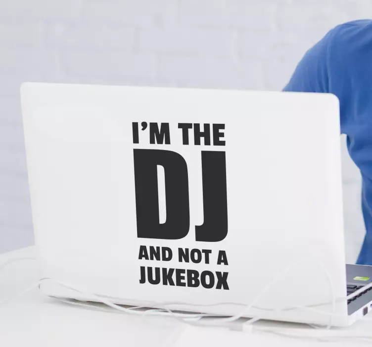 Text Aufkleber DJ Laptop - TenStickers