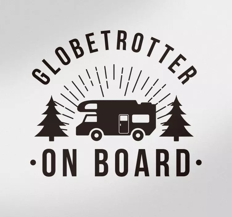Text Aufkleber Globetrotter on board Camping - TenStickers