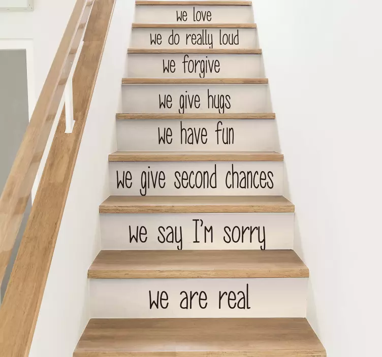 Text Aufkleber Hausregeln Treppe Englisch - TenStickers