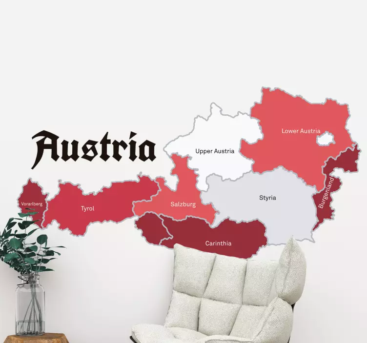 Text Aufkleber Weltkarte Österreich - TenStickers