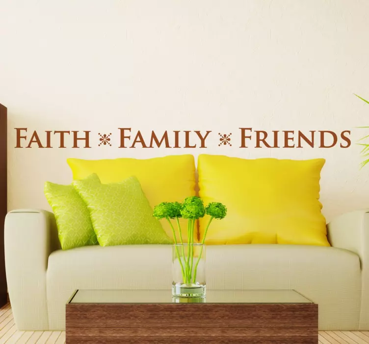 Text Sticker faith family friends - TenStickers