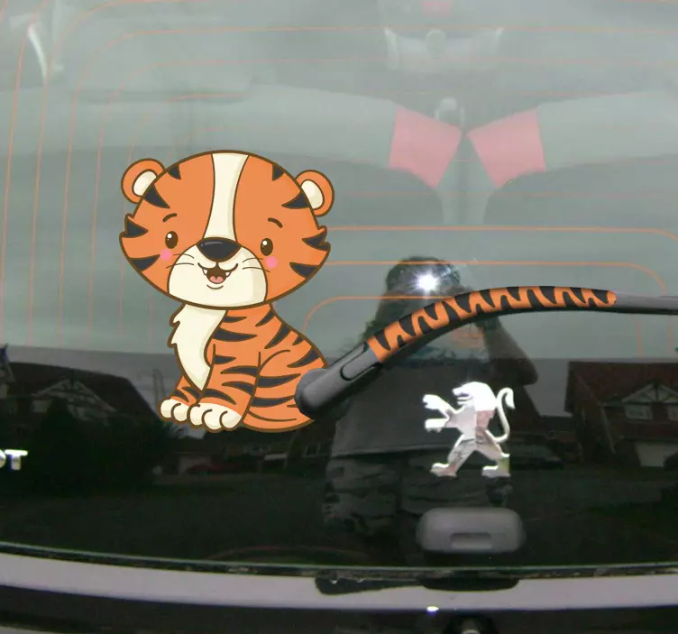 Tiger und schwanz Autoaufkleber - TenStickers
