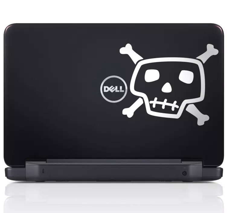 Totenkopf Comic Laptop Aufkleber - TenStickers