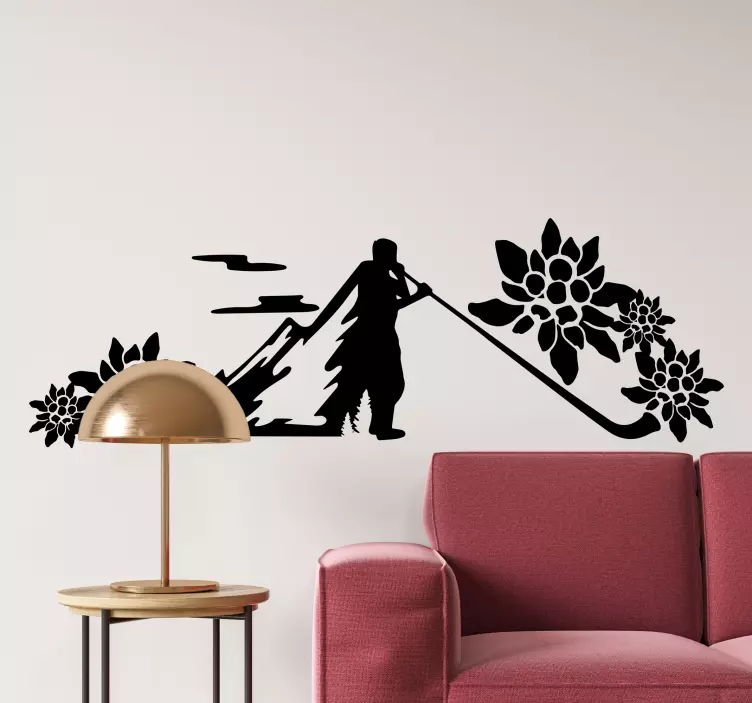 Traditioneller wandaufkleber des alphorns - TenStickers