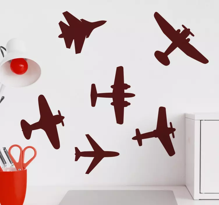 Tuning Aufkleber vintage flugzeugsilhouetten - TenStickers
