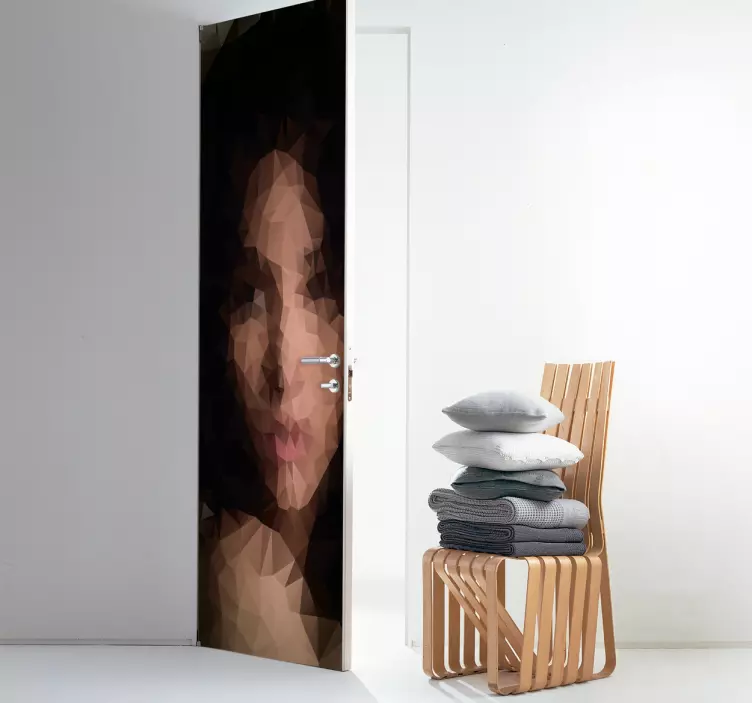 Türaufkleber Geometrische Frau - TenStickers