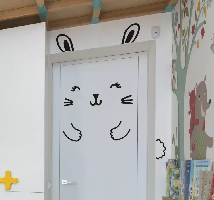 Türaufkleber Lustiges kaninchen - TenStickers