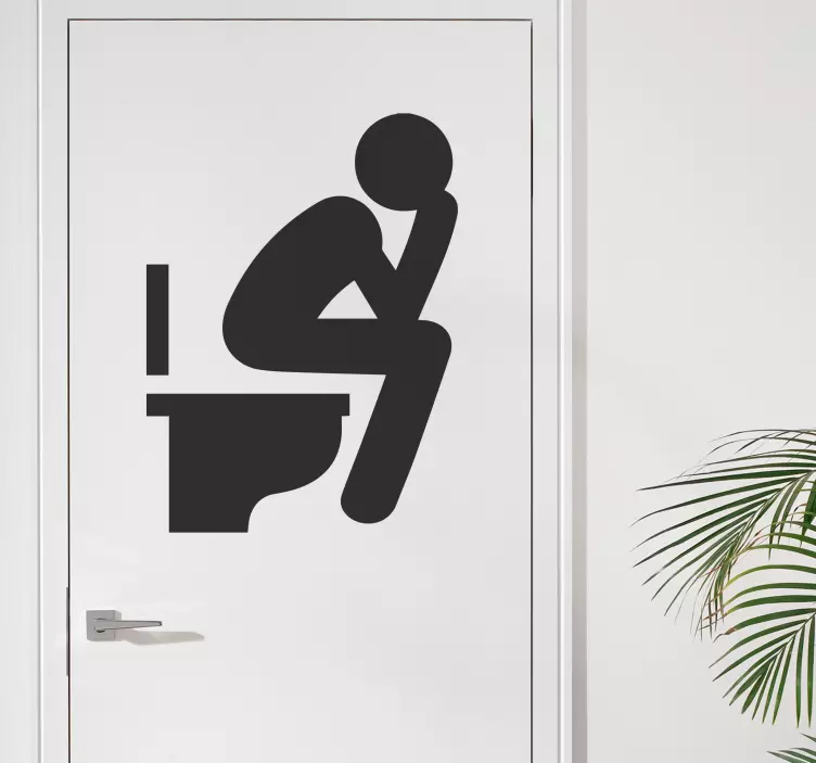 Türaufkleber Mann in der toilette - TenStickers