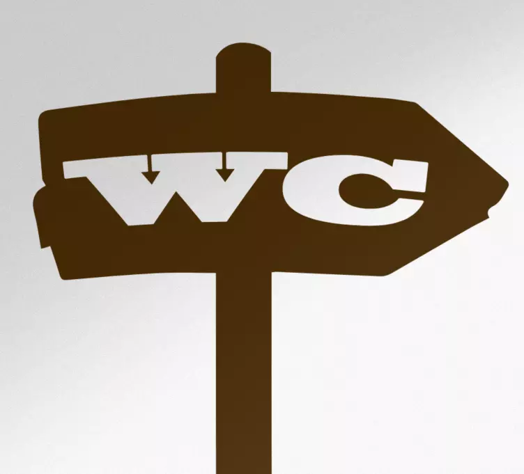Türaufkleber Vintage wc-textpfeil - TenStickers