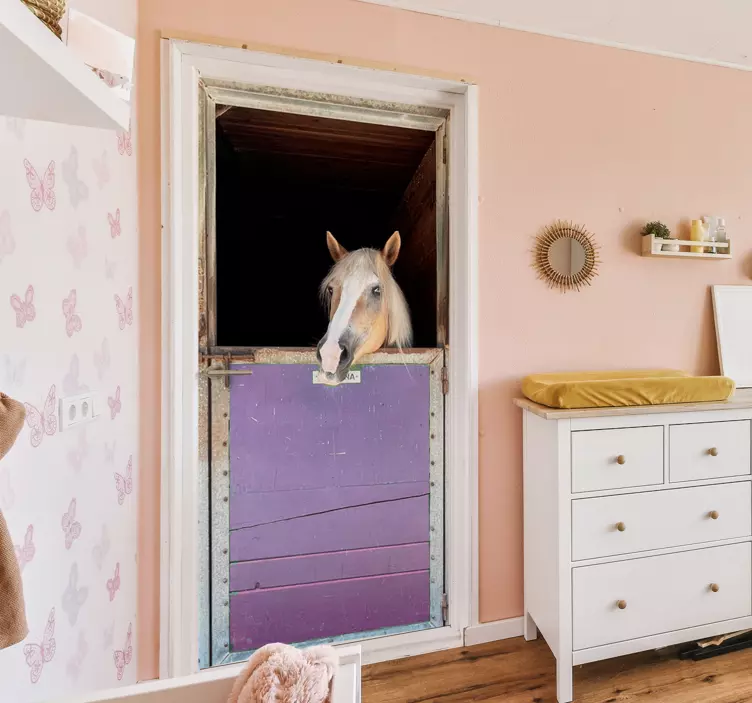 Türfolie selbstklebend Stabiles pferd - TenStickers