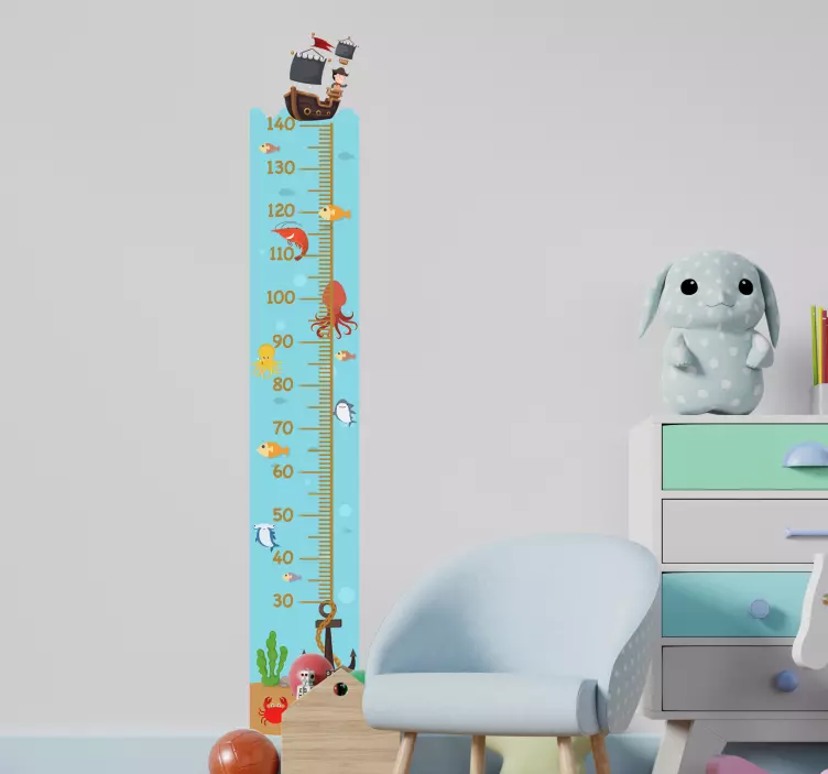 Unterwasser Messlatte wandaufkleber - TenStickers