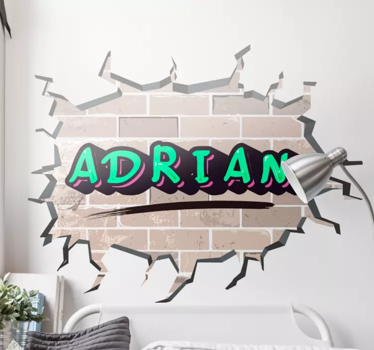 Urban Sticker Ziegelmauer graffiti - TenStickers