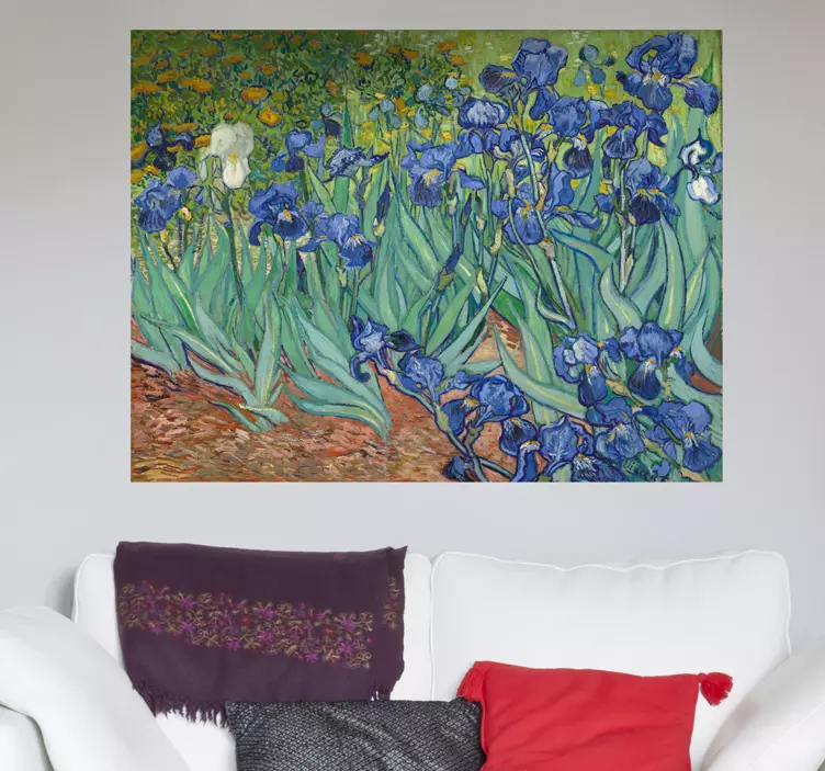 Van Gogh Blaue Blumen Aufkleber - TenStickers