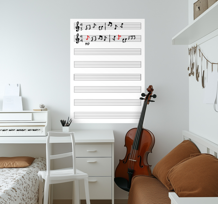 Wandtattoo Schlafzimmer Notenblatt - TenStickers