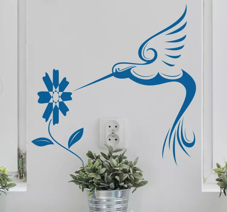Wandtattoo Kolibri mit Blume - TenStickers