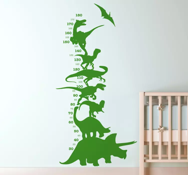Wandtattoo Messlatte Dinosaurier - TenStickers