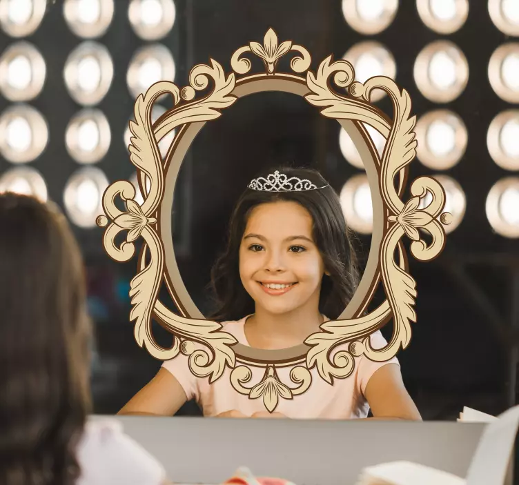 Vintage ovaler rahmen spiegelaufkleber - TenStickers