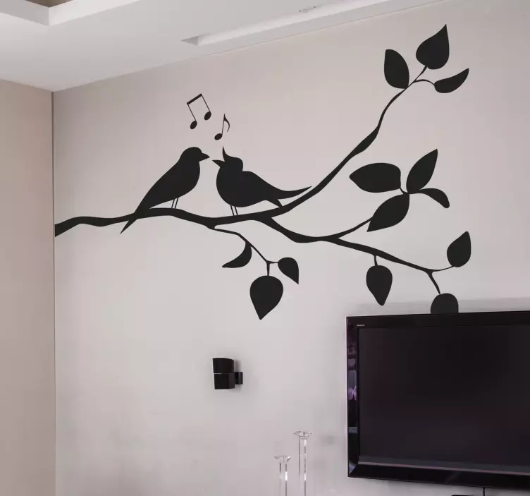 Wandsticker Vogel Ast mit Vögeln - TenStickers