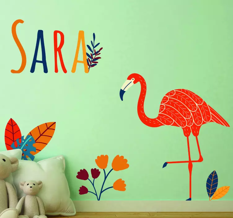 Wandsticker Vogel Tenango Blumen und Vögel mit Namen - TenStickers