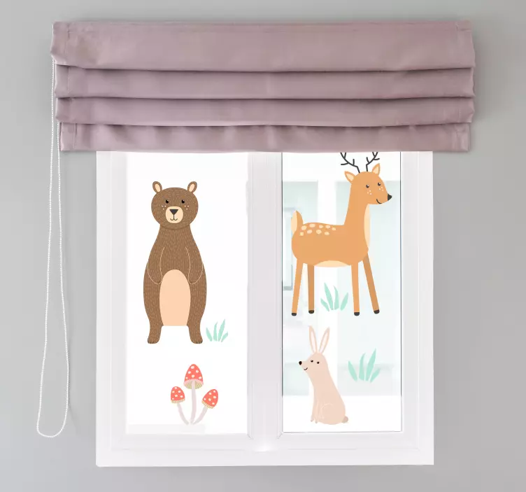 Waldtiere Wandtattoo Fenster - TenStickers