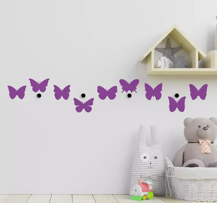 Wandtattoo Garderobe Schmetterlinge - TenStickers
