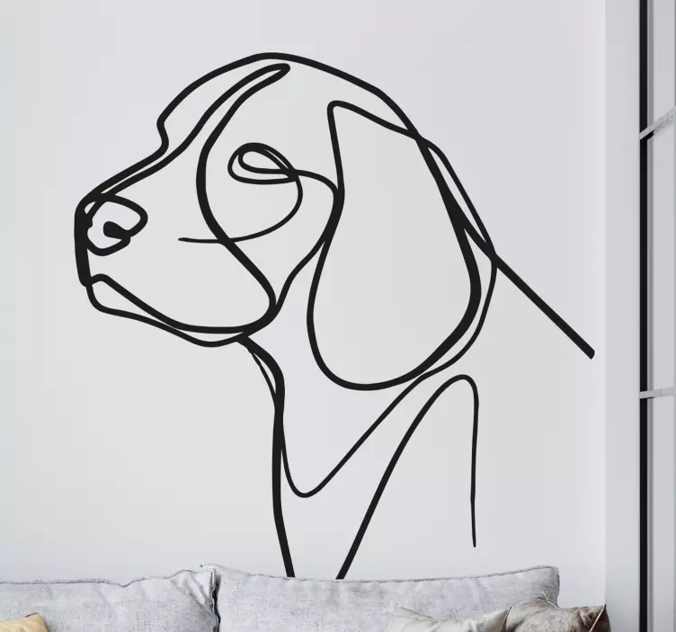 Wandtattoo Minimalistischer beagle-hund - TenStickers