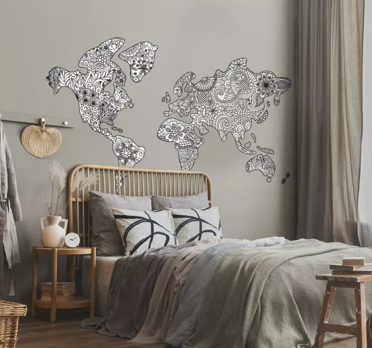 Wandtattoo Schlafzimmer mandala-karte - TenStickers