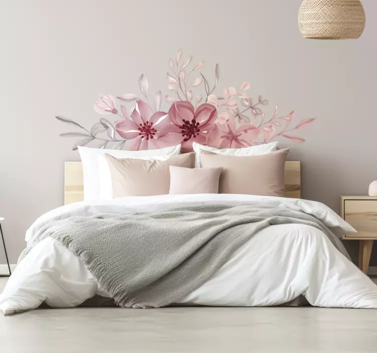 Wandtattoo Schlafzimmer pinke blumen - TenStickers