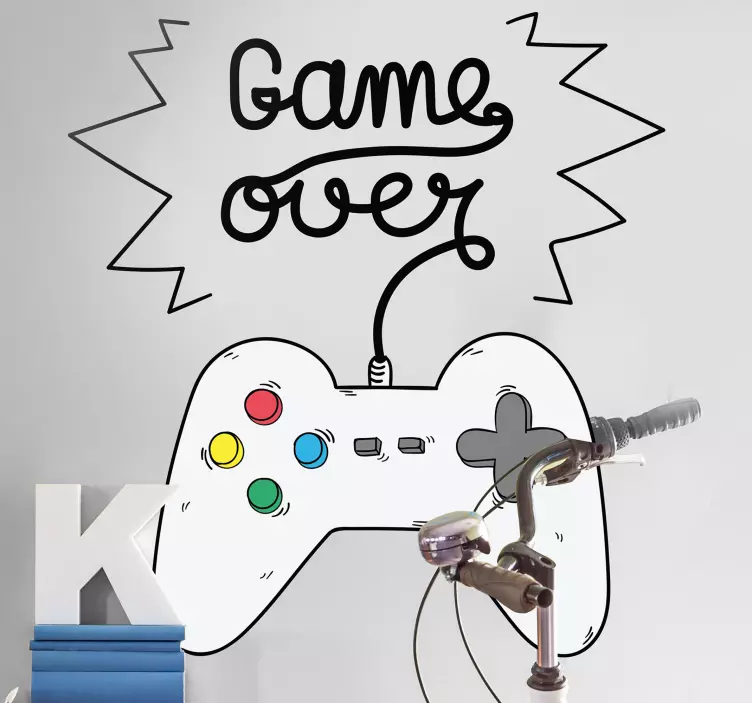 Wandtattoo Videospiel Game Over - TenStickers